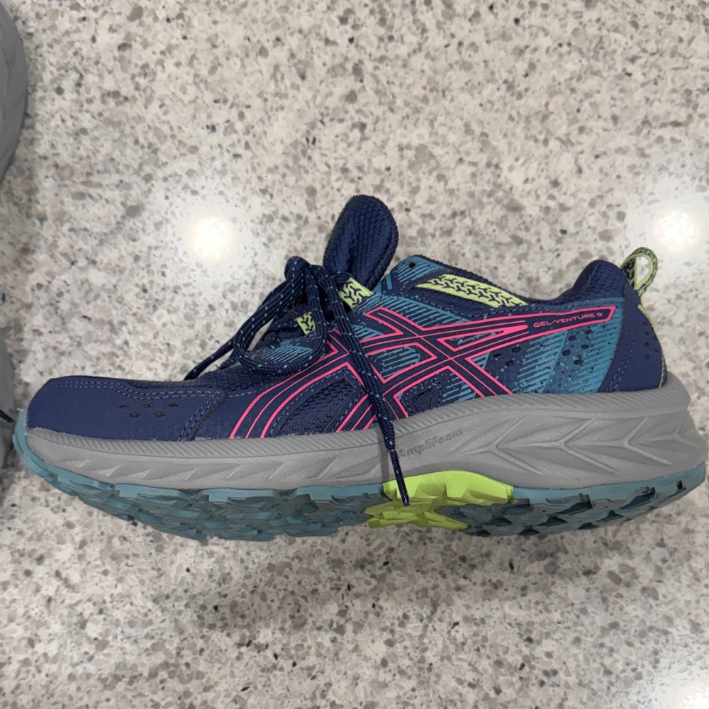 ASICS Gel-Venture 9 Deep Ocean (Blue) and Hot Pink Women’s Running Shoes Sz 5.5 - Picture 3 of 8